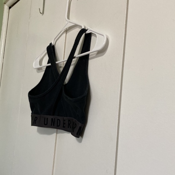 UNDER ARMOUR Racer Back Black Gray Trim Sports Exercise Running Bra Womens Small - Picture 12 of 13